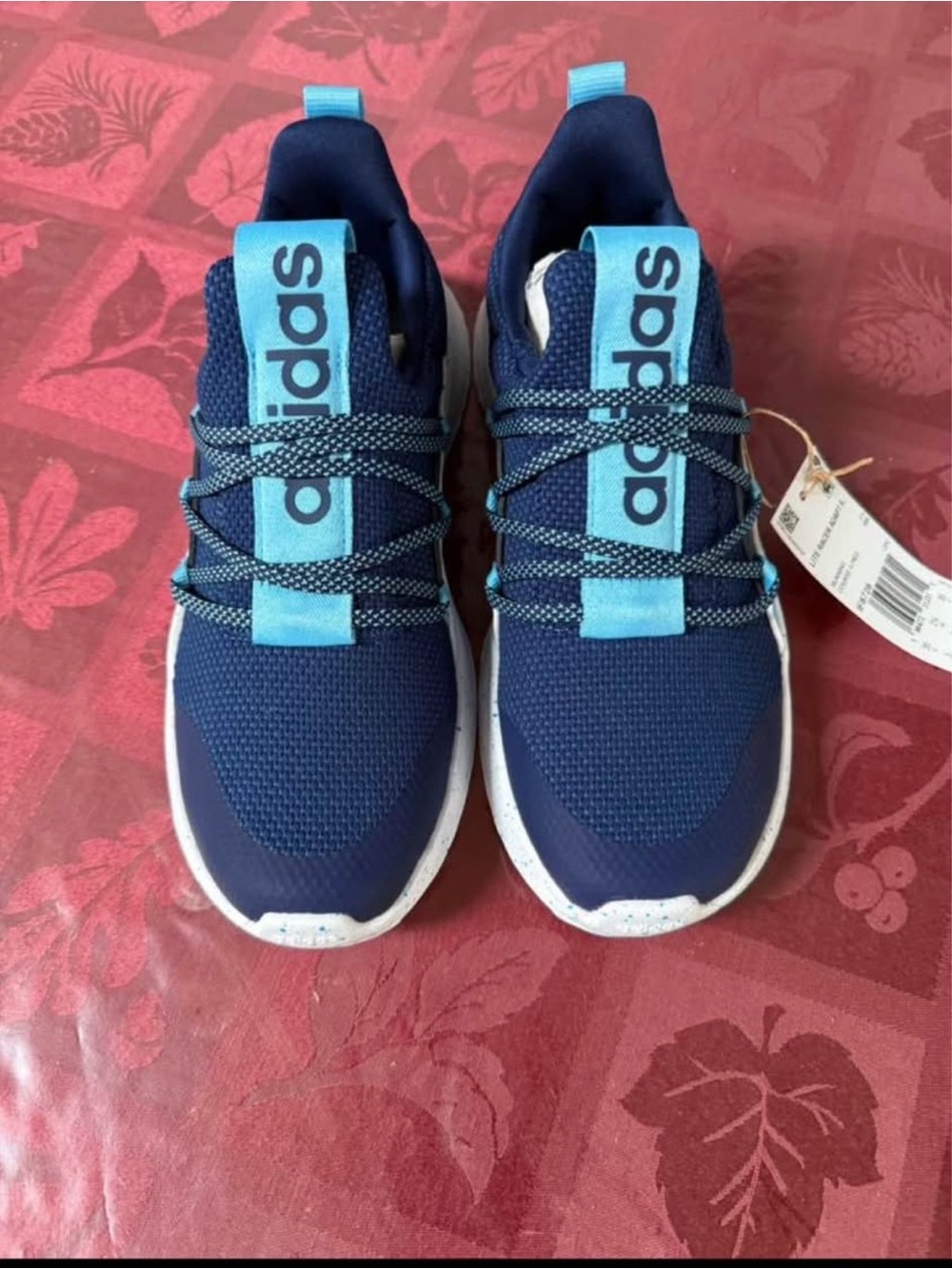 Adidas Kids Lite Racer Adapt 5.0 Navy and Light Blue Sneakers